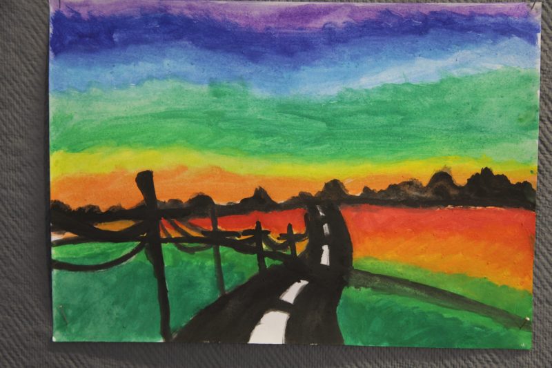 Close-up of learner artwork