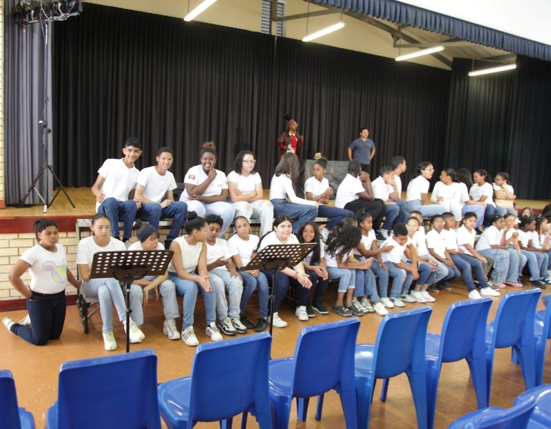 Battswood learners working together during a music session